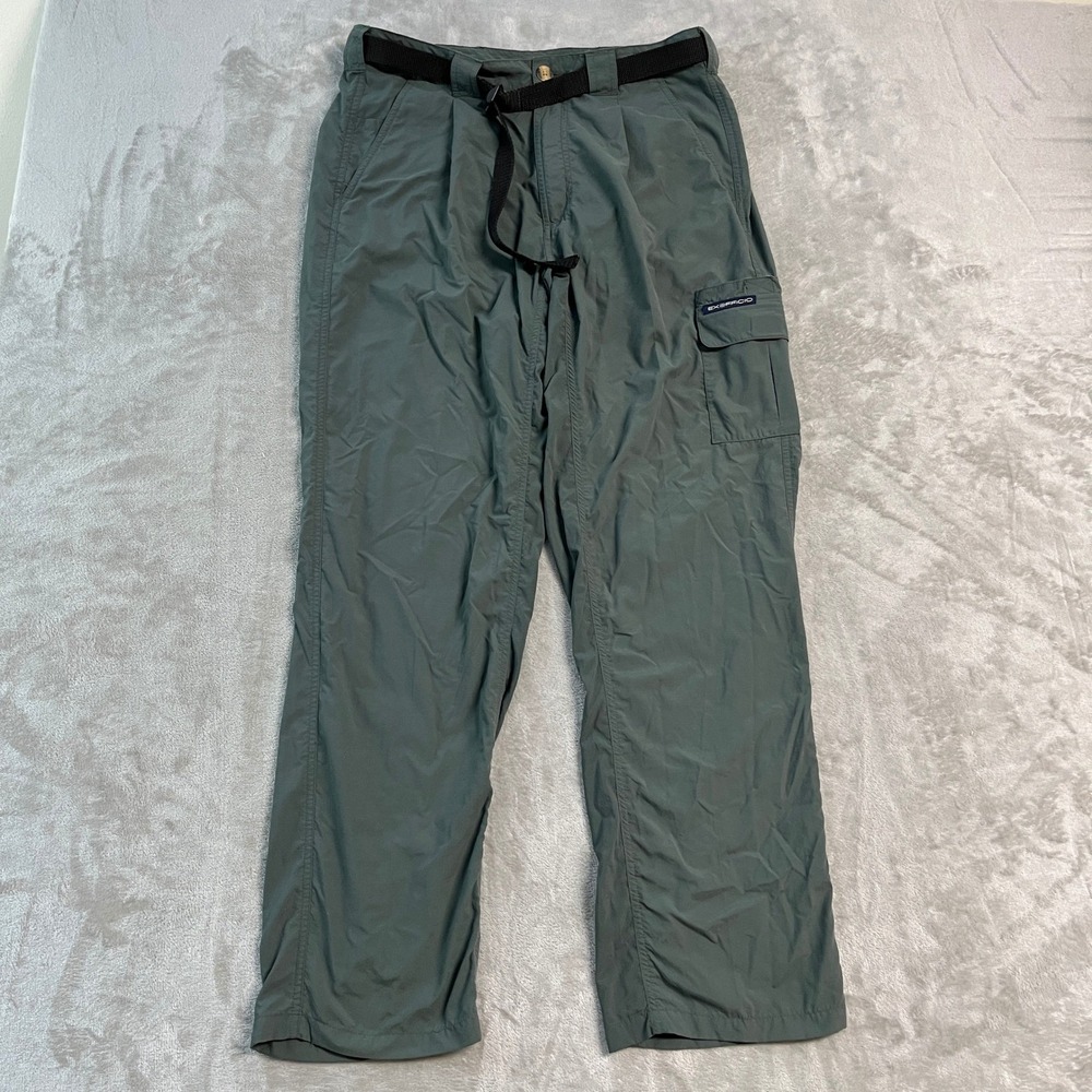 ExOfficio Nylon Cargo Pants Mens M Sage Green Hiking Outdoor Travel Lightweight